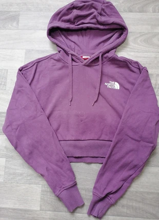 Sweat a capuche crop The North Face violet, merk: The North Face, staat: Heel goed, maat: XS / 34 / 6, € 25,00, € 26,95 inclusief Kopersbescherming