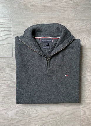 Pull Half zip 1/4 zip Tommy Hilfiger col roulé camionneur / gris logo brodé / Taille S homme, marke: Tommy Hilfiger, zustand: Sehr gut, größe: S, 35,00 €, 37,45 € inklusive Vinted-Käuferschutz