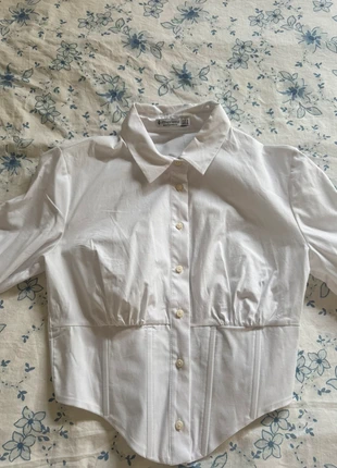 Stradivarius witte corset blouse top, merk: Stradivarius, staat: Nieuw zonder prijskaartje, maat: S / 36 / 8, € 10,00, € 11,20 inclusief Kopersbescherming