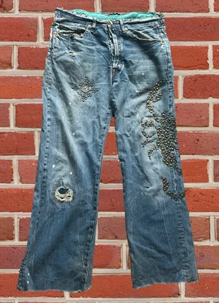 Jeans vintage-studs embrodery, marque: Vintage Dressing, état: Bon état, taille: L / 40 / 12, 25,00 €, 26,95 € Protection acheteurs incluse