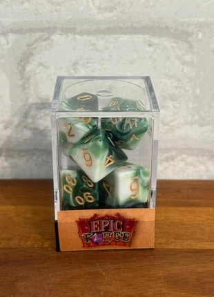 Lot de Dés – Emerald White Jade – Set Complet 7 Pièces en Boîte, marke: D&D, zustand: Neu, mit Etikett, 9,90 €, 11,10 € beinhaltet Vinted-Käuferschutz Pro