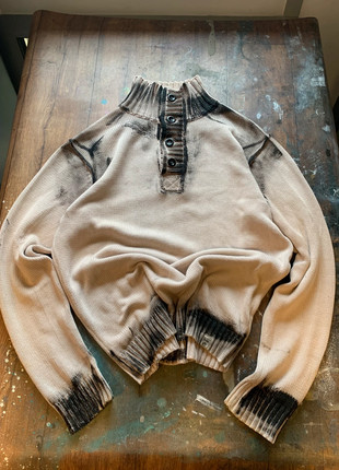 Halfzip Sweater Opium Y2K style cream/Black Large, marque: Opium, état: Bon état, taille: L, 30,00 €, 32,20 € Protection acheteurs incluse