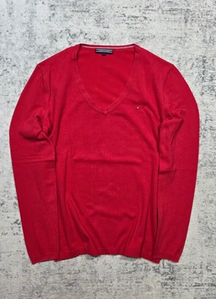👚 pull tommy hilfiger femme rouge col v coton logo brodé taille l, marke: Tommy Hilfiger, zustand: Sehr gut, größe: L, 34,99 €, 37,44 € beinhaltet Vinted-Käuferschutz Pro