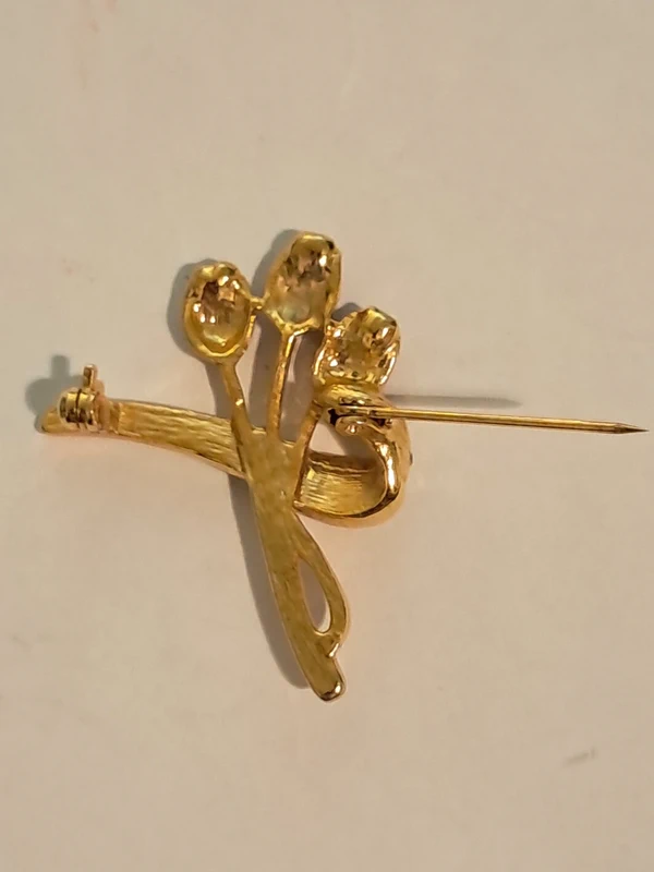 Belle broche fantaisie bouquet fleurs, de tulipes - photo numéro 4