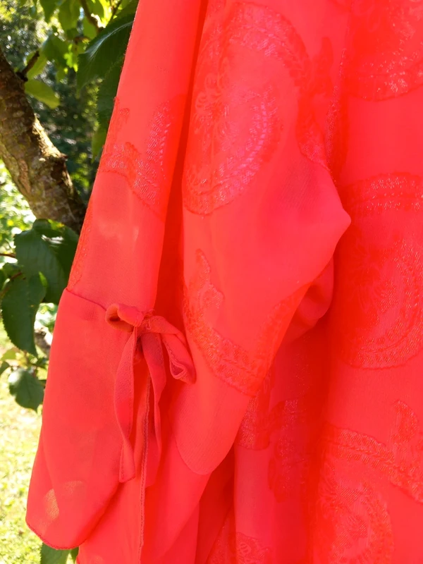 Tunique à voile et décor rose marque laetitia star taille M L - photo numéro 6