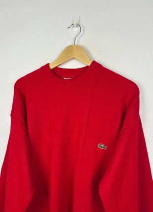 Knitted Red Lacoste Jumper | Size: L, merk: Lacoste, staat: Heel goed, maat: L / 40 / 12, € 45,00, € 47,95 inclusief Kopersbescherming