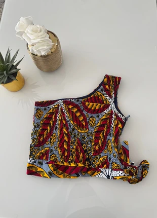 Top court à un bras mince à motif wax, condition: New without tags, size: XS / 34 / 6, €10.00, €11.20 includes Buyer Protection