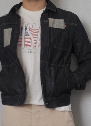 Veste en jean original - bleu brute avec patchwork - Deepend, marque: Deepend, état: Très bon état, taille: S, 10,00 €, 11,20 € Protection acheteurs incluse