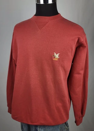 Sweatshirt vintage Chevignon rouge brique avec logo brodé canard Togs, taille 1 (M/L), brand: Chevignon, condition: Good, size: L, €12.00, €13.30 includes Buyer Protection Pro