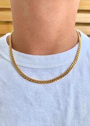 Chaine homme acier inoxydable, Collier doré maille cubaine, cadeau homme, marque: sans marque, état: Très bon état, 12,00 €, 13,30 € Protection acheteurs (Pro) incluse
