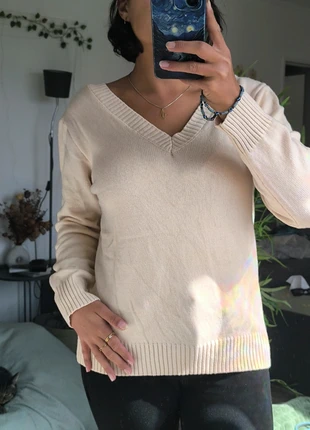 Pull beige col V - T.M, marke: sans marque, zustand: Sehr gut, größe: M / 38 / 10, 5,00 €, 5,95 € inklusive Vinted-Käuferschutz