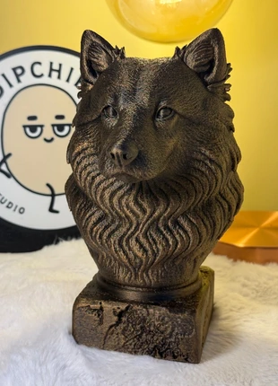 Finnish Lapphund Antique Bust – 3D Print with antique finish, marca: onbekend, estado: Novo sem etiquetas, €15.00, €16.45 inclui Proteção do Comprador