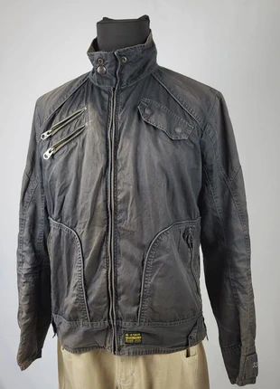 Veste G-Star Raw Originals grise vintage 2000s logo brodé dos style militaire biker homme L, brand: G-Star, condition: Good, size: L, €55.00, €58.45 includes Buyer Protection Pro