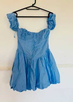 New fashionnova balloon dress blue sweet heart, marca: Fashion Nova, estado: Novo sem etiquetas, tamanho: S / 36 / 8, €20.00, €21.70 inclui Proteção do Comprador