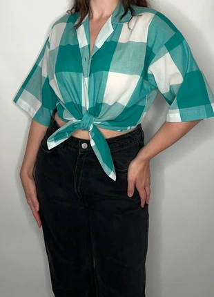 1990s plaid checked indie copenhagen streetwear country western retro boxy blouse, merk: Vintage, staat: Heel goed, maat: L / 40 / 12, € 12,50, € 13,83 inclusief Kopersbescherming Pro