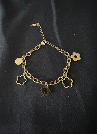 Bracelet grosse maille trèfle porte bonheur couleur or acier inoxydable, brand: passionsdesiles, condition: Very good, €8.00, €9.10 includes Buyer Protection Pro