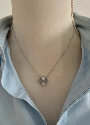 Collier Argenté en Acier Inoxydable Motifs Fleurs - Ajustable, condizioni: Nuovo con cartellino, €7.00, €8.05 include la Protezione acquisti Pro