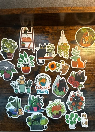 🌙 Lot stickers cat plante lover, zustand: Sehr gut, 3,50 €, 4,38 € inklusive Vinted-Käuferschutz
