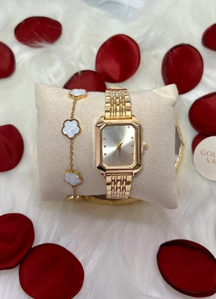 Golden Vale Gold Watch & White Clover Bracelet Set, brand: golden vale, condition: New with tags, size: Up to 30 mm, £12.99, £14.34 includes Buyer Protection