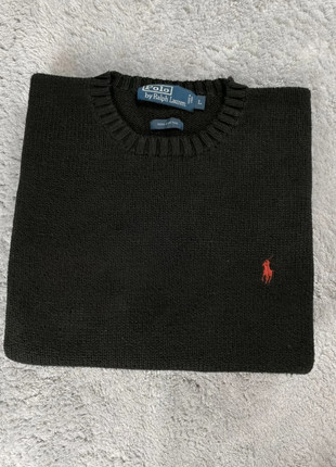 Pull col rond Noir épais Ralph Lauren coton maille logo brodé classique - Taille L, marque: Ralph Lauren, état: Très bon état, taille: L, 45,00 €, 47,95 € Protection acheteurs (Pro) incluse
