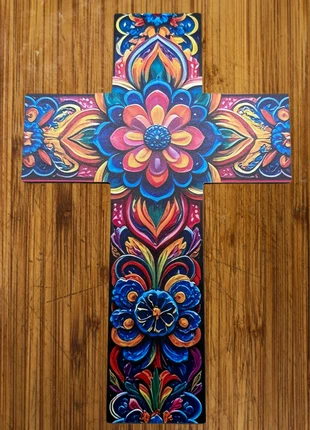 Croix en bois décoré, inspiration mexicaine, condition: New without tags, €6.90, €7.95 includes Buyer Protection Pro