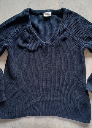 Pull coton épais bleu marine col V Taille XS, brand: Vila, condition: New without tags, size: XS / 34 / 6, €6.00, €7.00 includes Buyer Protection
