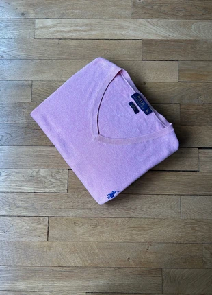 Pull Ralph Lauren Col V Old Money Rose Logo Brodé Bleu 100%Coton,Authentique Taille XL Très Bon État, brand: Ralph Lauren, condition: Very good, size: XL, €42.00, €44.80 includes Buyer Protection