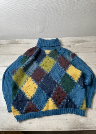 Pull d’hiver homme vintage 90s taille XL couleur bleu à motifs 48% laine, brand: Vintage Dressing, condition: Very good, size: XL, €24.99, €26.94 includes Buyer Protection Pro