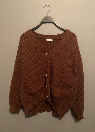 Gilet en grosse laine marron, merk: Romwe, staat: Nieuw zonder prijskaartje, maat: M / 38 / 10, € 6,00, € 7,00 inclusief Kopersbescherming