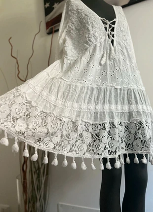 Vestito bianco in cotone sangallo/
robe blanche en coton broderie anglaise, marke: Made in India, zustand: Gut, größe: M / 38 / 10, 14,00 €, 15,40 € inklusive Vinted-Käuferschutz