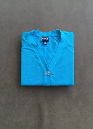 Gilet CHAPS – Turquoise – Taille M – Coton & soie, merk: Chaps Ralph Lauren, staat: Heel goed, maat: M / 38 / 10, € 6,00, € 7,00 inclusief Kopersbescherming