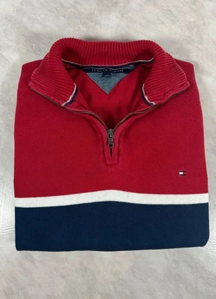 Tommy Hilfiger pull quart zip/col camionneur rouge bleu blanc – vintage Taille L Code 050N, marque: Tommy Hilfiger, état: Très bon état, taille: L, 35,00 €, 37,45 € Protection acheteurs (Pro) incluse