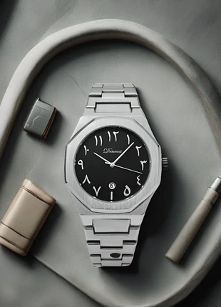 Montre élégante à quartz – acier inoxydable, étanche, chiffres arabes, parfaite au quotidien, brand: Quartz, condition: New with tags, size: 39–42 mm, €16.99, €18.54 includes Buyer Protection