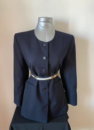 Veste col rond Marc Brion Paris – Soie tissée bleu marine – Taille 44, marque: marc brion, état: Très bon état, taille: XXL / 44 / 16, 6,00 €, 7,00 € Protection acheteurs incluse