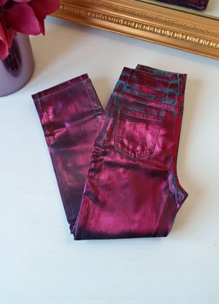 Donna jeans fucsia mettalico S nuovi woman's doublet foil pink metallic jeans, marke: Pink, zustand: Neu, größe: S / 36 / 8, 35,00 €, 37,45 € inklusive Vinted-Käuferschutz