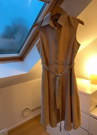 Sharagano A-line Shirt Dress – beige – Size 6 (XS), brand: Sharagano, condizioni: Ottime, taglia: XS / IT 38 / EU 34, €8.00, €9.10 include la Protezione acquisti