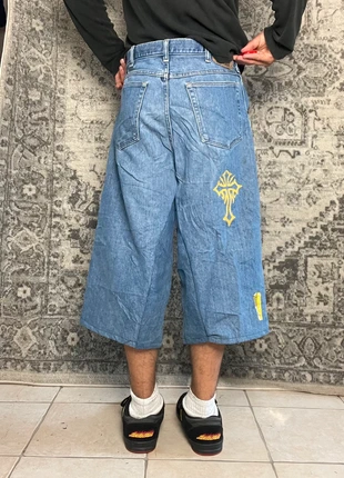 Jort baggy large brodé doré croix gothique handmade streetwear hip-hop y2k skater taille 34US, merk: JNCO, staat: Heel goed, maat: W34 | FR 44, € 40,00, € 42,70 inclusief Kopersbescherming Pro