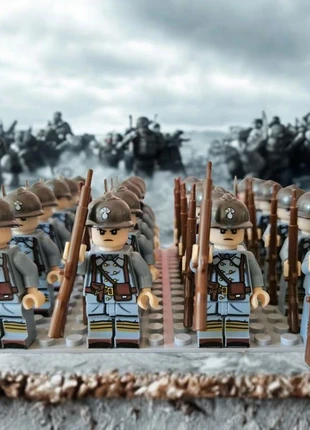 Lot 24 soldats français compatibles Lego + fusils + plaque, condition: New with tags, size: 6 years / 116 cm, €10.00, €11.20 includes Buyer Protection Pro