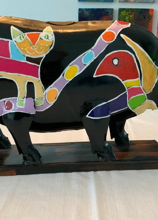 Metalen spaarvarken, kunstobject, staat: Nieuw zonder prijskaartje, € 17,50, € 19,08 inclusief Kopersbescherming