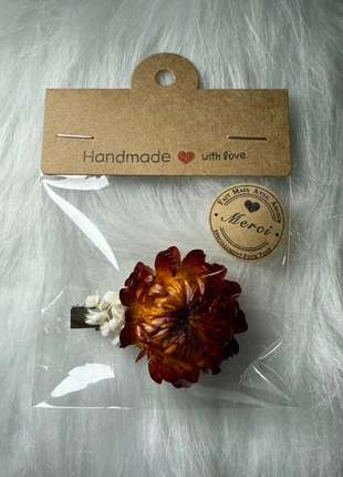 Pince à cheveux avec fleurs séchées – fait main avec amour, merk: Fait Main, staat: Nieuw met prijskaartje, € 7,00, € 8,05 inclusief Kopersbescherming