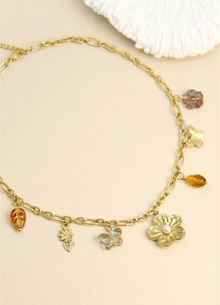 Collier avec charms automnale fleurs, brand: Boutique Parisienne, condition: New without tags, €17.00, €18.55 includes Buyer Protection Pro