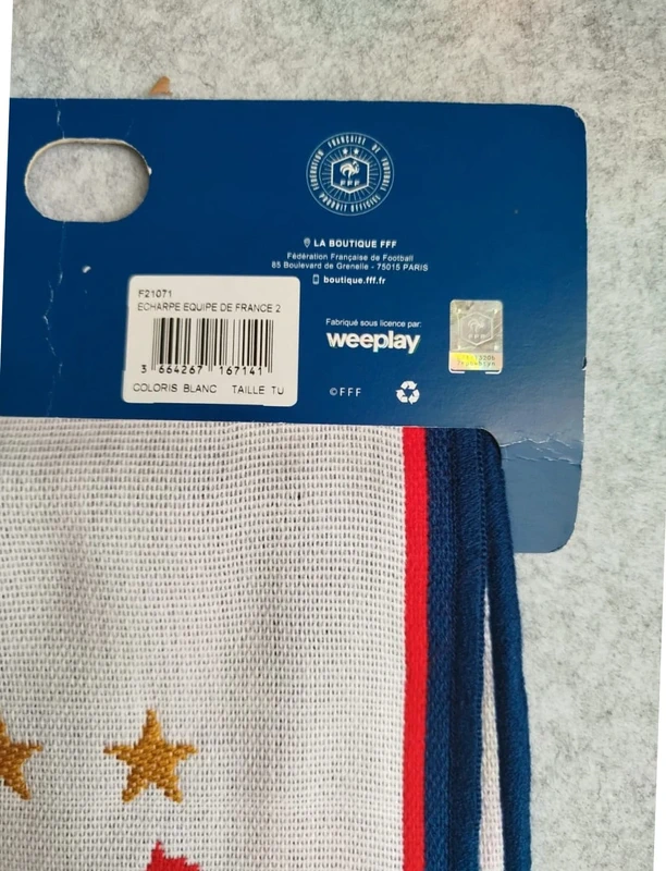 Écharpe Officiel FFF Equipe de France Football Neuf - photo numéro 3