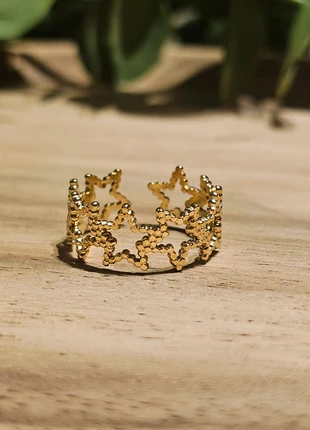 Anel de estrelas ajustável de aço inoxidável, marca: Tendance, estado: Novo com etiquetas, tamanho: Ajustável, €8.00, €9.10 inclui Proteção do Comprador