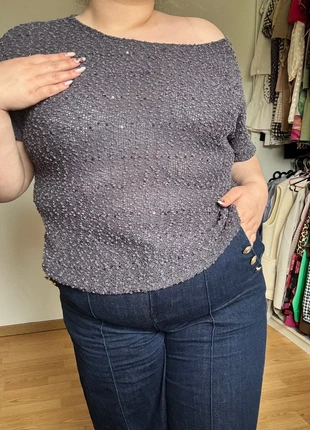 Blouse manches courtes h&m taille 46 gris avec paillette, marke: H&M, zustand: Sehr gut, größe: XXXL / 46 / 18, 7,99 €, 9,09 € inklusive Vinted-Käuferschutz