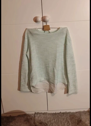 Camisa aguamarina con un tul en la parte inferior, marque: Local, état: Neuf sans étiquette, taille: M / 38 / 10, 4,00 €, 4,90 € Protection acheteurs incluse