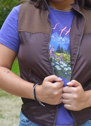 Gilet sans manches marron – look vintage/outdoor, zippé, unisexe, marca: Fiesta, estado: Muito bom, tamanho: M / 38 / 10, €20.00, €21.70 inclui Proteção do Comprador