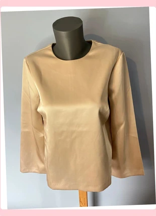 Haut satiné crème H&M T.M – Manches longues & zip dos, marque: H&M, état: Bon état, taille: M / 38 / 10, 6,44 €, 7,46 € Protection acheteurs (Pro) incluse