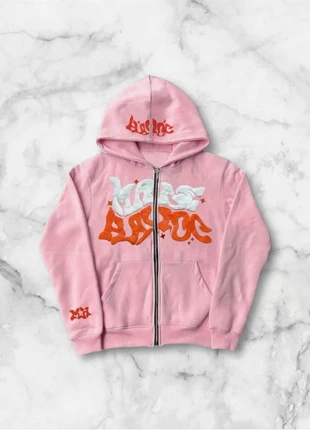 Veste à capuche rose zip M streetwear hoodie graffiti y2k oversize zip hoodie, marca: y2k, estado: Muito bom, tamanho: M, €35.00, €37.45 inclui Proteção do Comprador Pro