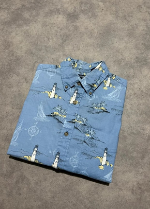 Chemise Manches Courtes Puritan Hawaienne Bleu Motifs Phares Vintage / Taille S, brand: Puritan, condizioni: Ottime, taglia: S, €8.90, €10.05 include la Protezione acquisti Pro
