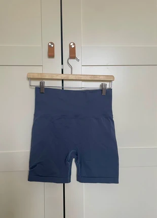 Leggins corti modellanti blu scuro con vita alta e arricciatura sul retro | Shein, brand: Shein, condizioni: Ottime, taglia: M / IT 42 / EU 38, €5.00, €5.95 include la Protezione acquisti